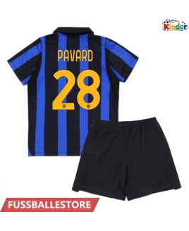 Günstige Inter Milan Benjamin Pavard #28 Heimtrikotsatz Kinder 2026-27 Kurzarm (+ Kurze Hosen)